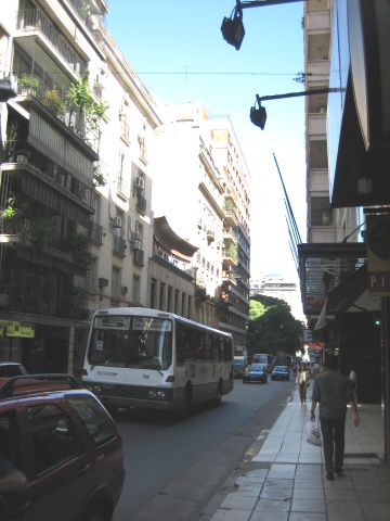 A typical side street in Buenos Aires.