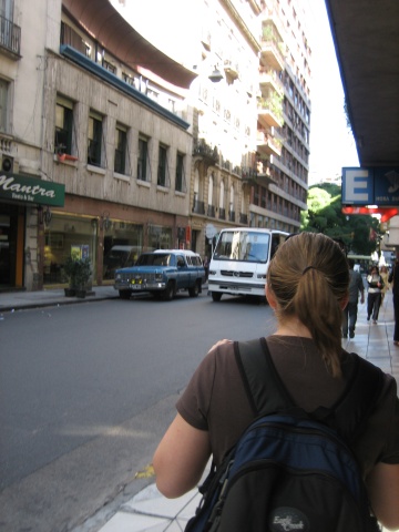 A typical side street in Buenos Aires.