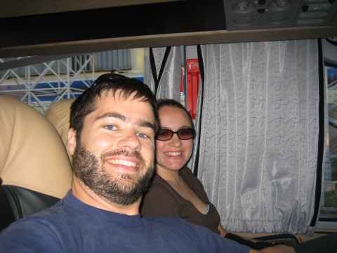 On the bus to Salta.  We hadn't showered for over 24 hours at this point.