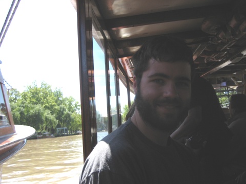 Aboard a water-taxi in the Paran&aacute; River delta.